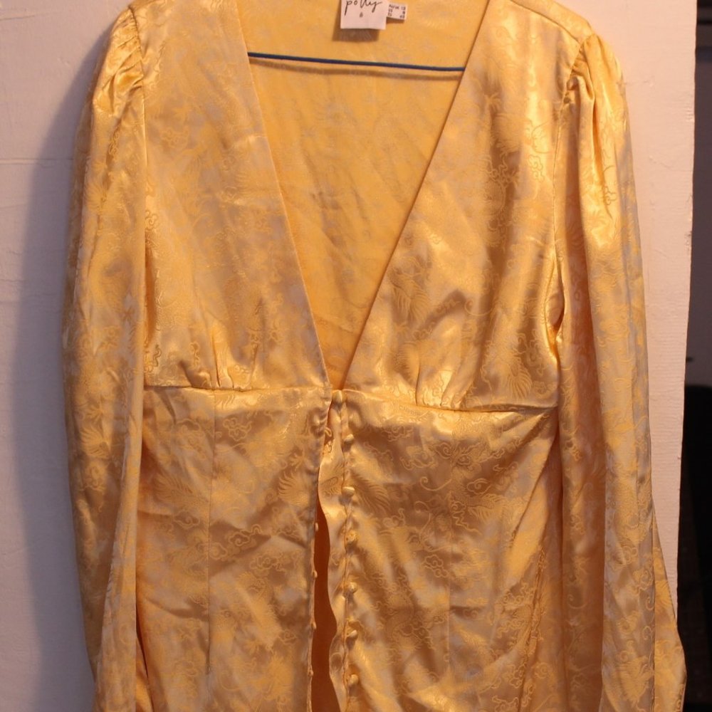 Gold button down dress